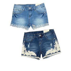 Marisol Girls Fashion 2-Pack Stretch Jean Shorts